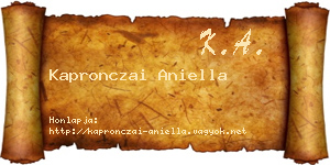 Kapronczai Aniella névjegykártya